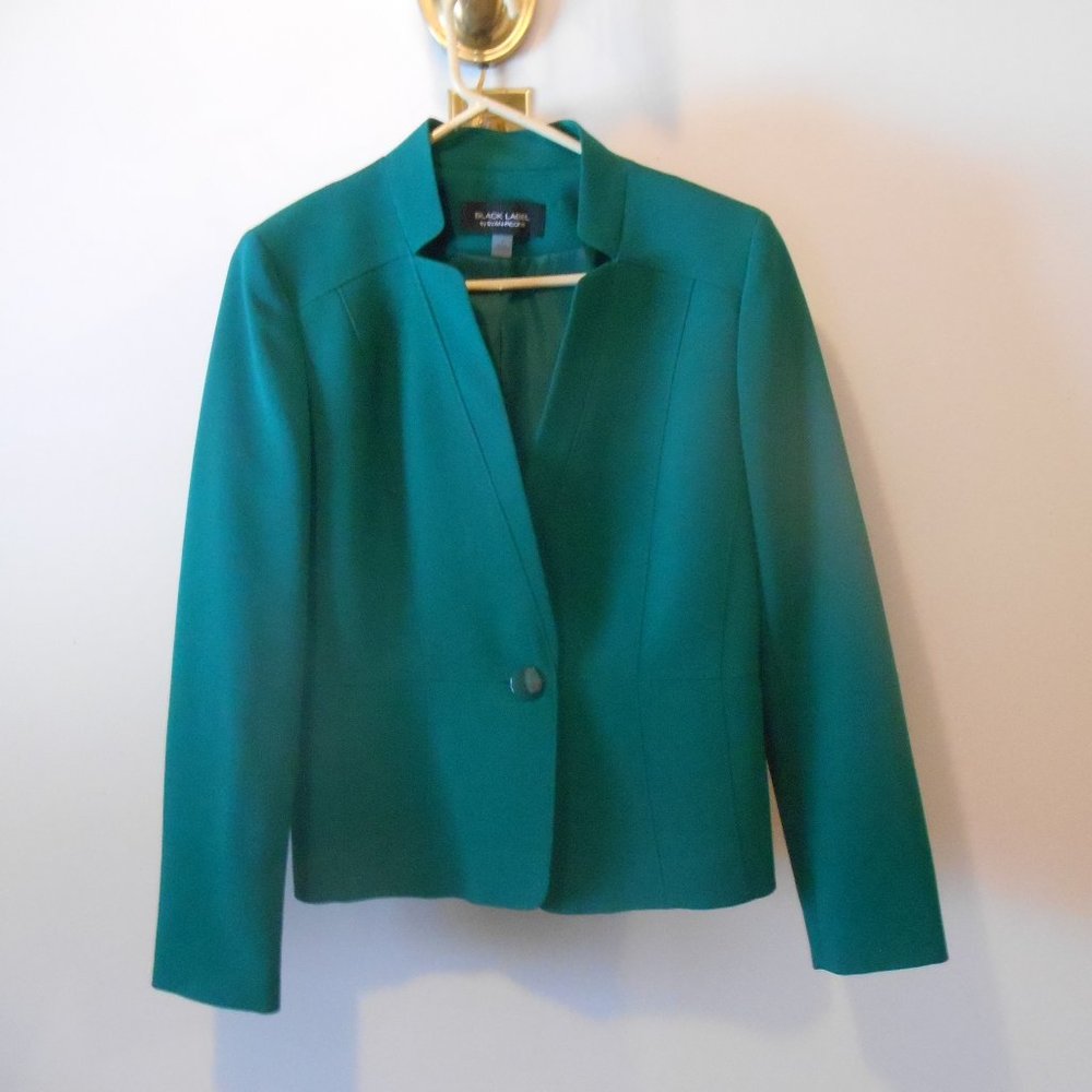 BLAZER-  BLACK LABEL- BY EVAN PICCONE, DARK EMERALD GREEN, SIZE 4